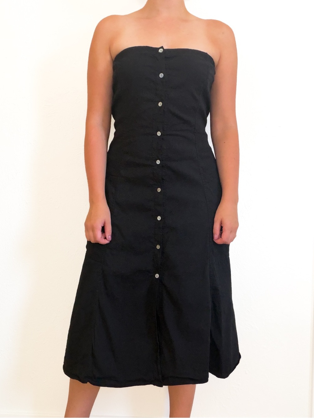 Theory Kayleigh Soft Crunch Linen Blend Midi Dress